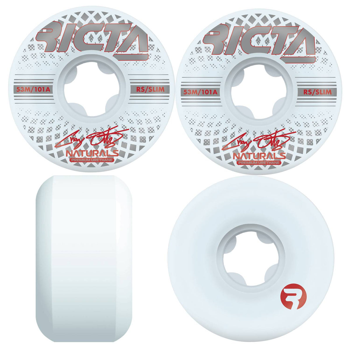 Ricta Skateboard Wheels 53Mm Ortiz Reflective Naturals Slim 101A