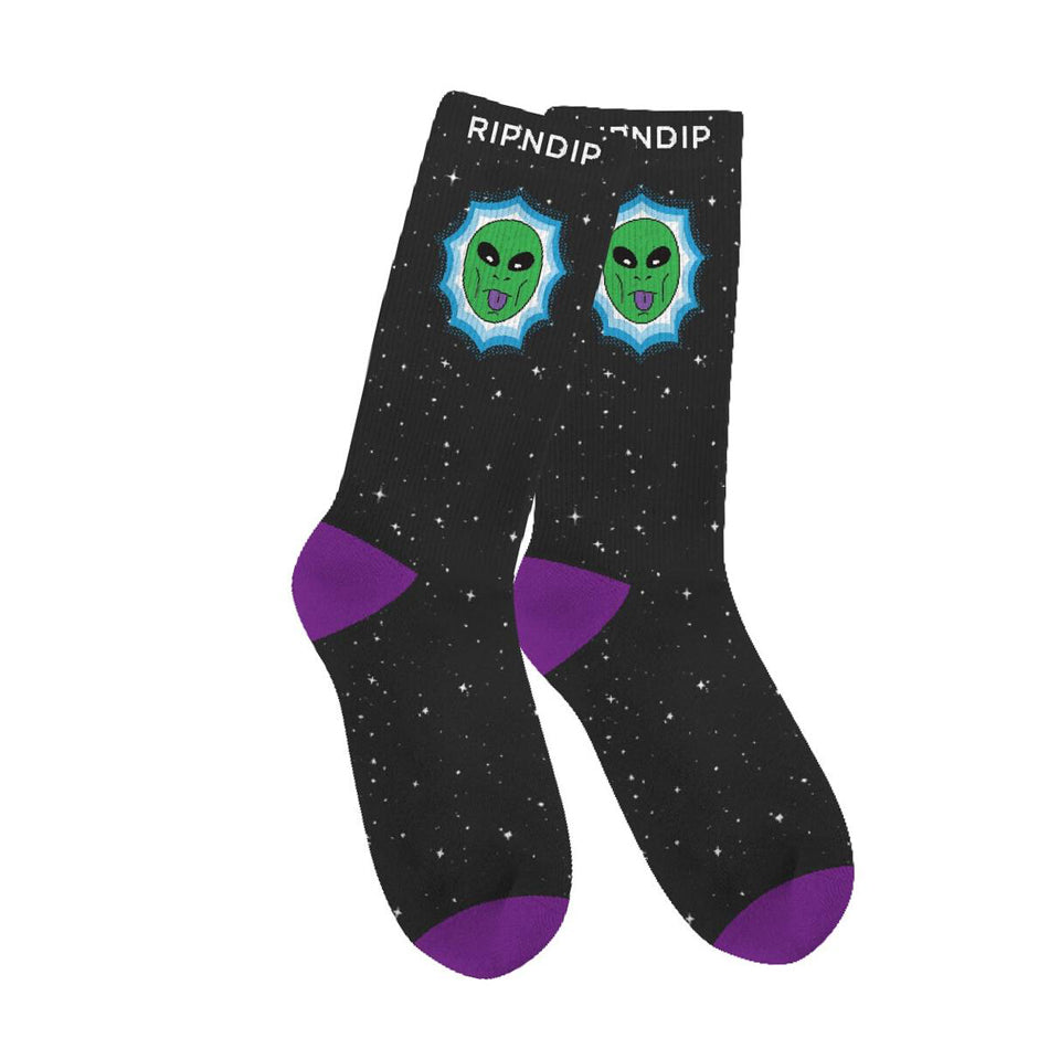RIPnDIP Socks Nebula Black OSFM Rip N Dip Skateboard Sox