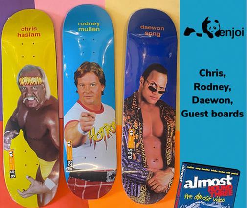 Full Set of Enjoi Round 3 WWE Skateboard Decks Limited Edition