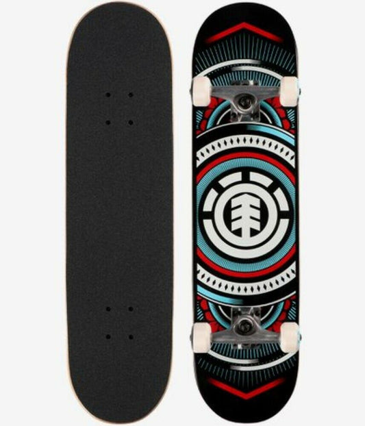 Element Skateboard Complete Hatched Aqua Red 7.75" Pre-Assembled