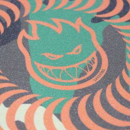 Spitfire Griptape Swirl Camo/Orange Sheet Full Skateboard Deck Length Grip 9x33"