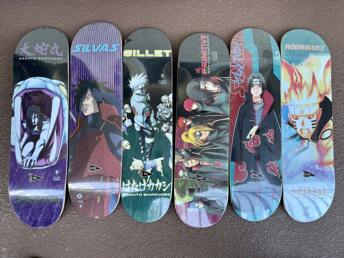 Full Set Primitive Skateboards X Naruto Shippuden 6 Decks Anime Collectors Set