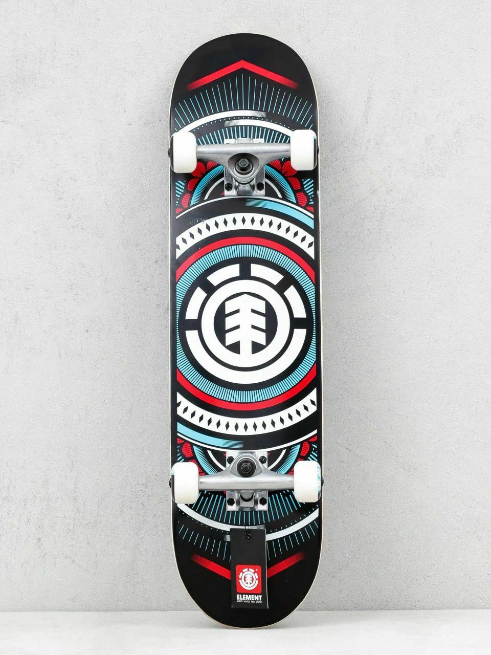 Element Skateboard Complete Hatched Aqua Red 7.75" Pre-Assembled
