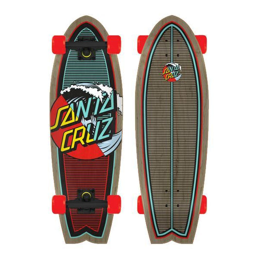 Santa Cruz Complete Skateboard Classic Wave Splice Shark 8.8" x 27" Cruiser