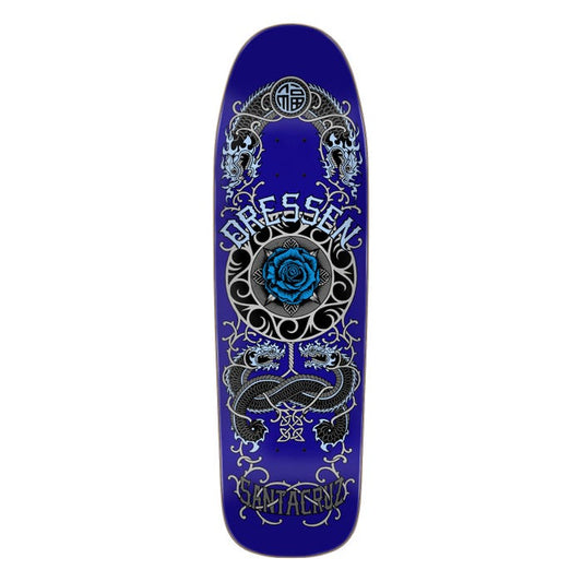 Santa Cruz Skateboard Deck Dressen Rose Crew One Shaped 9.3" Blue Reissue