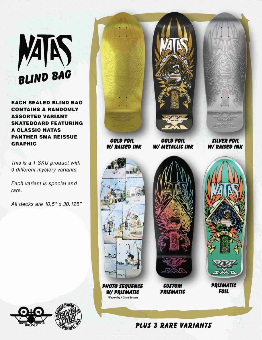 Santa Cruz Skateboards Natas Kaupas Panther SMA 10.5" Deck Reissue Blind Bag