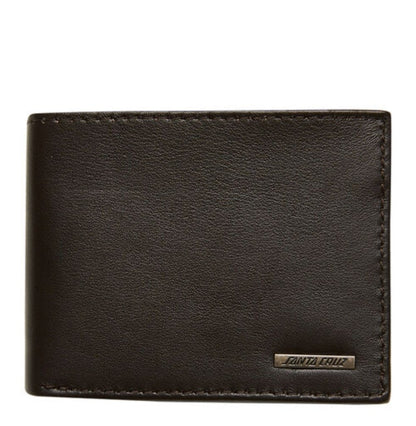 Santa Cruz Wallet Metal Strip Chocolate Leather Bi-Fold + Box (RFID Blocking)