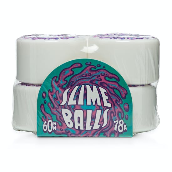 Santa Cruz Wheels Slime Balls 60mm OG Slime White 78a Reissue Skateboard Wheels