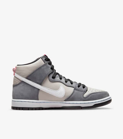 Nike SB Shoes Dunk Hi Pro Medium Grey Pink US SIZE Skateboard Sneakers
