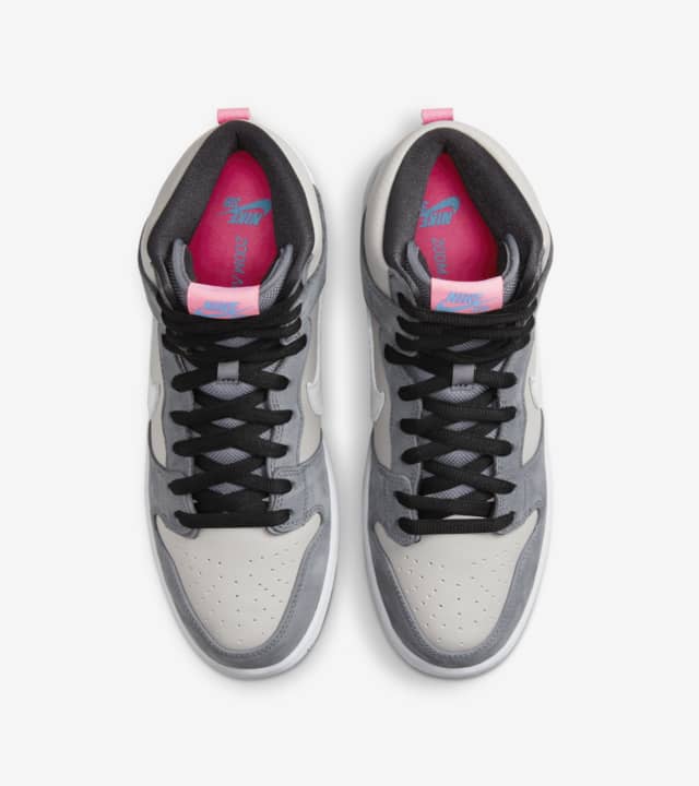 Nike SB Shoes Dunk Hi Pro Medium Grey Pink US SIZE Skateboard Sneakers