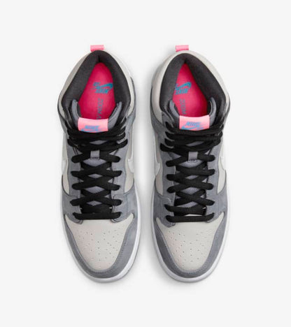 Nike SB Shoes Dunk Hi Pro Medium Grey Pink US SIZE Skateboard Sneakers