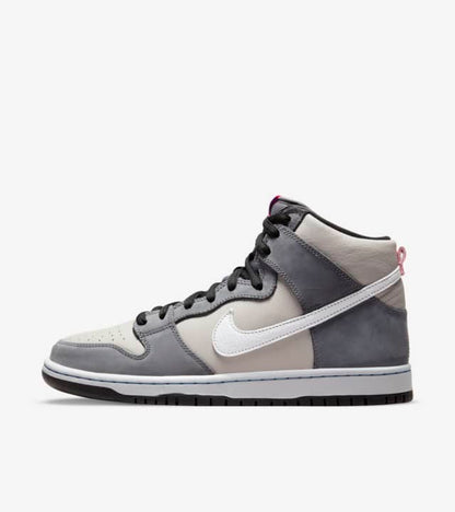 Nike SB Shoes Dunk Hi Pro Medium Grey Pink US SIZE Skateboard Sneakers