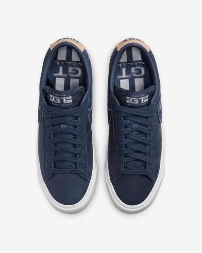 Nike SB Shoes Blazer Low Pro GT Premium Midnight Navy Denim Skate Sneakers