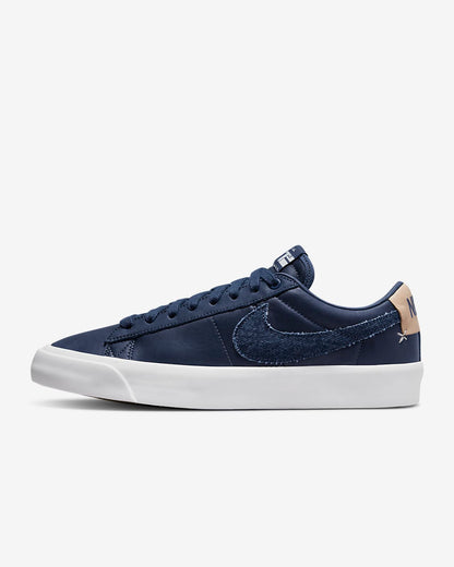 Nike SB Shoes Blazer Low Pro GT Premium Midnight Navy Denim Skate Sneakers