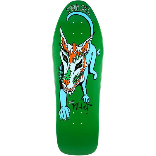 Schmitt Stix Skateboards Deck Chris Miller Dog Large Green Dip 10" Reissue