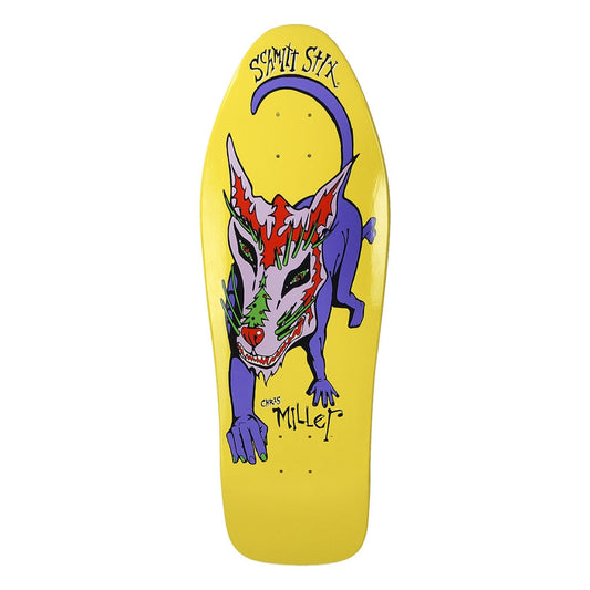Schmitt Stix Skateboards Deck Chris Miller Dog Large Yellow Dip 10" Reissue