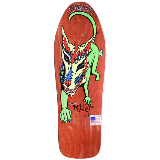 Schmitt Stix Skateboards Deck Chris Miller Dog Large Red Stain 10" Reissue