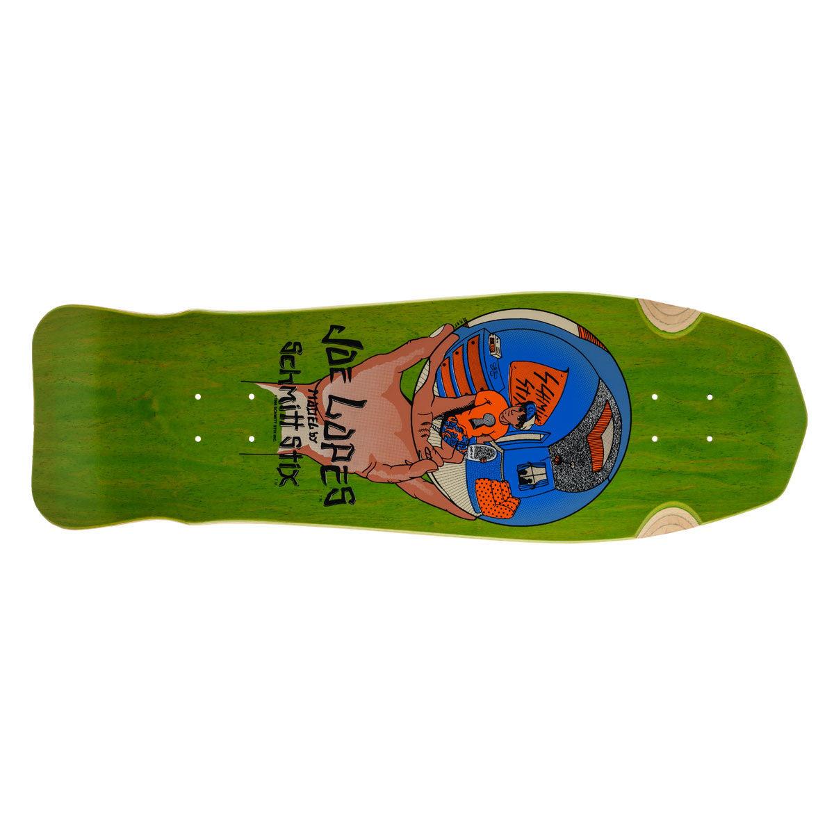 Schmitt Stix Skateboard Deck Joe Lopes Crystal Ball Green/Orange 9.875" Reissue