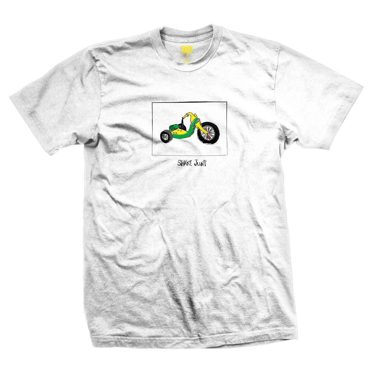 Shake Junt Tee 3 Wheeler White Skateboard T Shirt