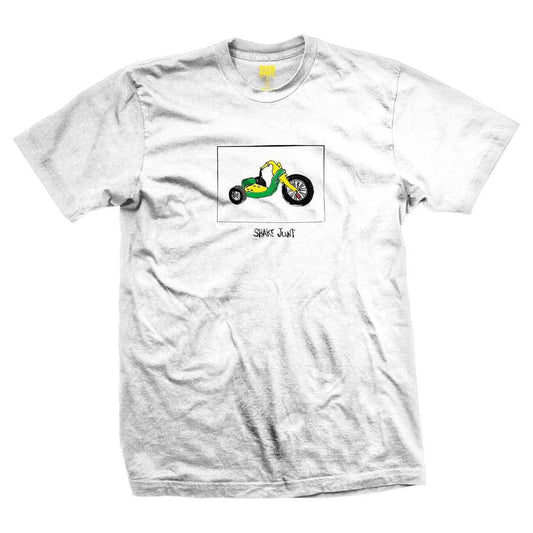 Shake Junt Tee 3 Wheeler White Skateboard T-Shirt