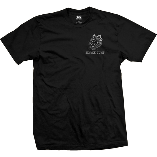 Shake Junt Tee Devilock Black Skateboard T-Shirt Art By Nate Fierro