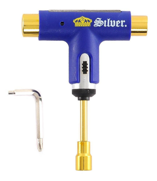 Silver Trucks Skate Tool LAGER BLUE Premium Ratchet Complete Skateboard T-Tool