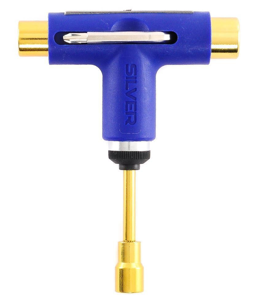 Silver Trucks Skate Tool LAGER BLUE Premium Ratchet Complete Skateboard T-Tool