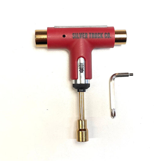 Silver Trucks Skate Tool Red/Gold Premium Ratchet Complete Skateboard T-Tool