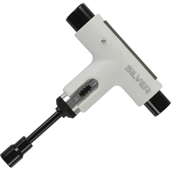 Silver Trucks Skate Tool Whiteout BLK Premium Ratchet Complete Skateboard T-Tool
