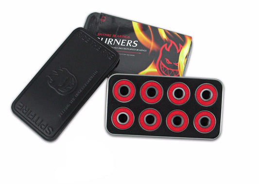 Spitfire Skateboard Bearings Burners Red (Spitfire Stash Tin Included)