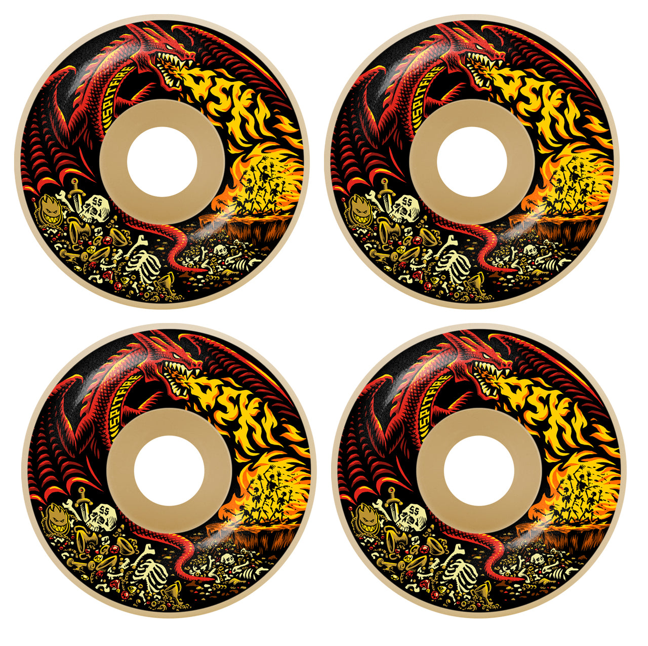 Spitfire Wheels Formula Four Oski 55mm Scorched Radials 99D F4