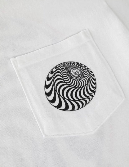 Spitfire Wheels Tee Pocket Skewed Classic Swirl White Skateboard T-Shirt
