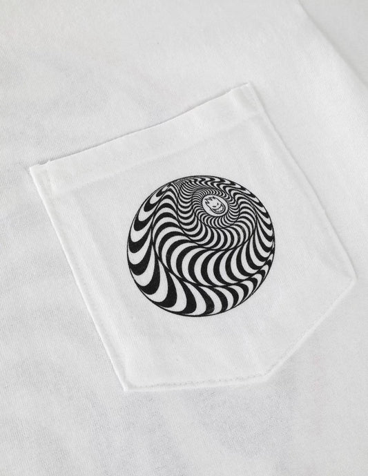 Spitfire Wheels Tee Pocket Skewed Classic Swirl White Skateboard T-Shirt