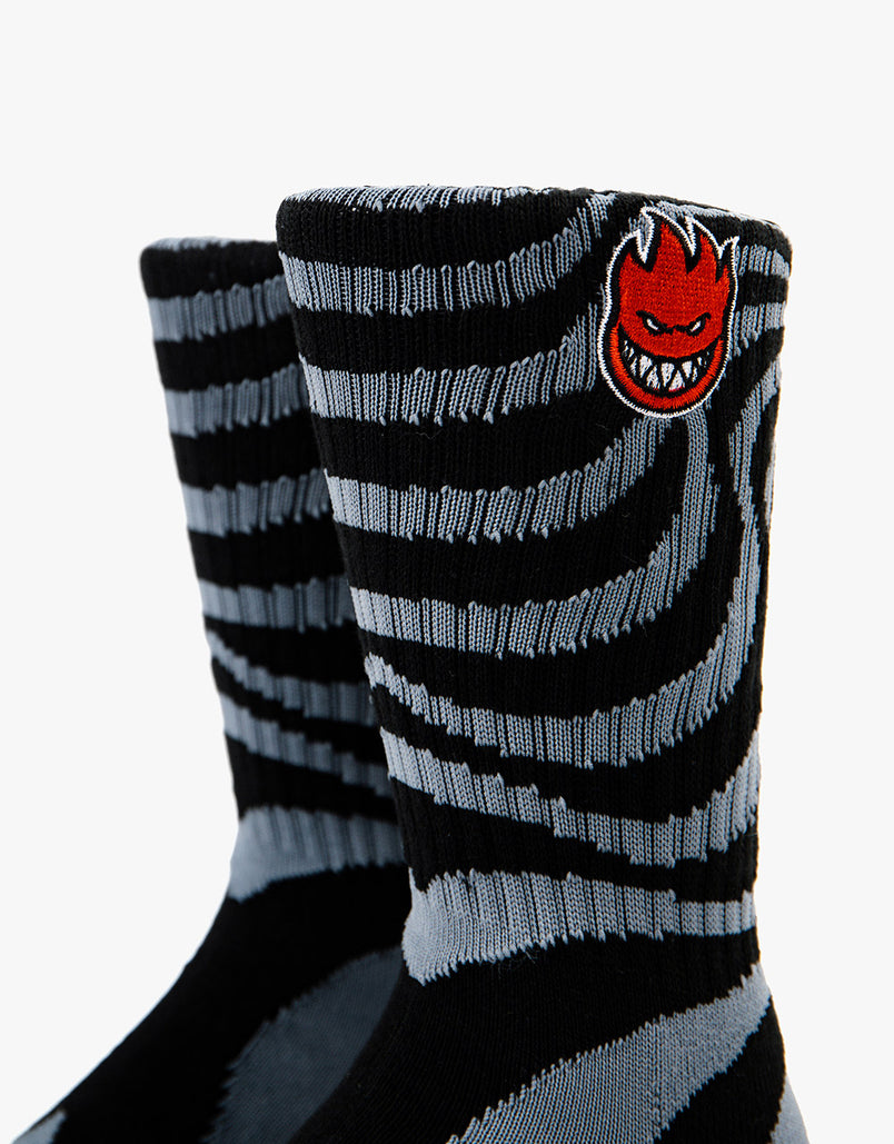 Spitfire Socks Bighead Fill Swirl Black/Charcoal/Red SIZE 7-11 Skateboard Sox