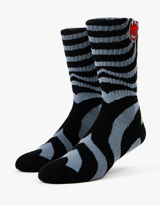 Spitfire Socks Bighead Fill Swirl Black/Charcoal/Red SIZE 7-11 Skateboard Sox