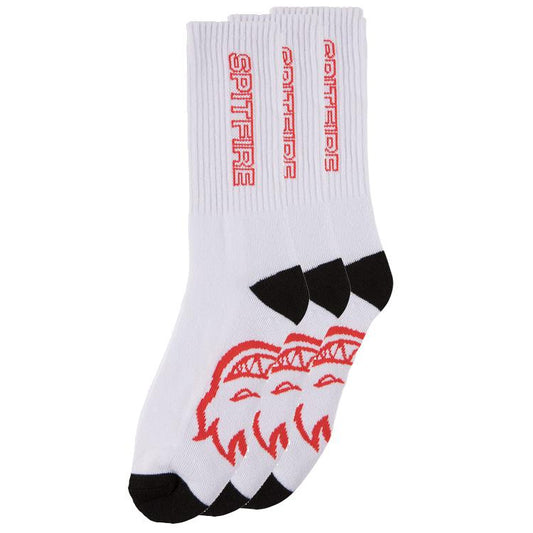 Spitfire Socks 3 Pack Classic 87 White Black Red SIZE 7-11 Crew Skateboard Sox