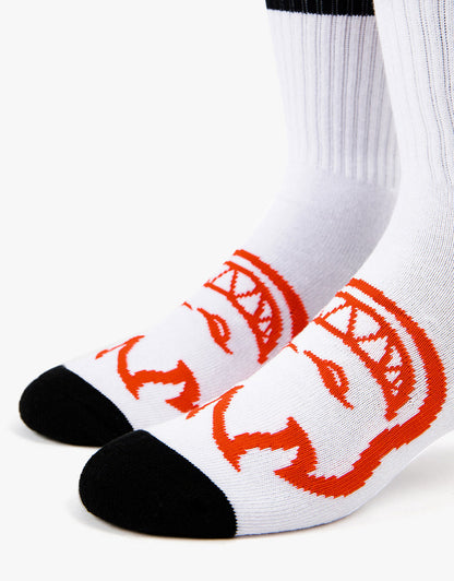 Spitfire Socks Classic 87 Bighead White/Black/Red Crew SIZE 7-11 Skateboard Sox