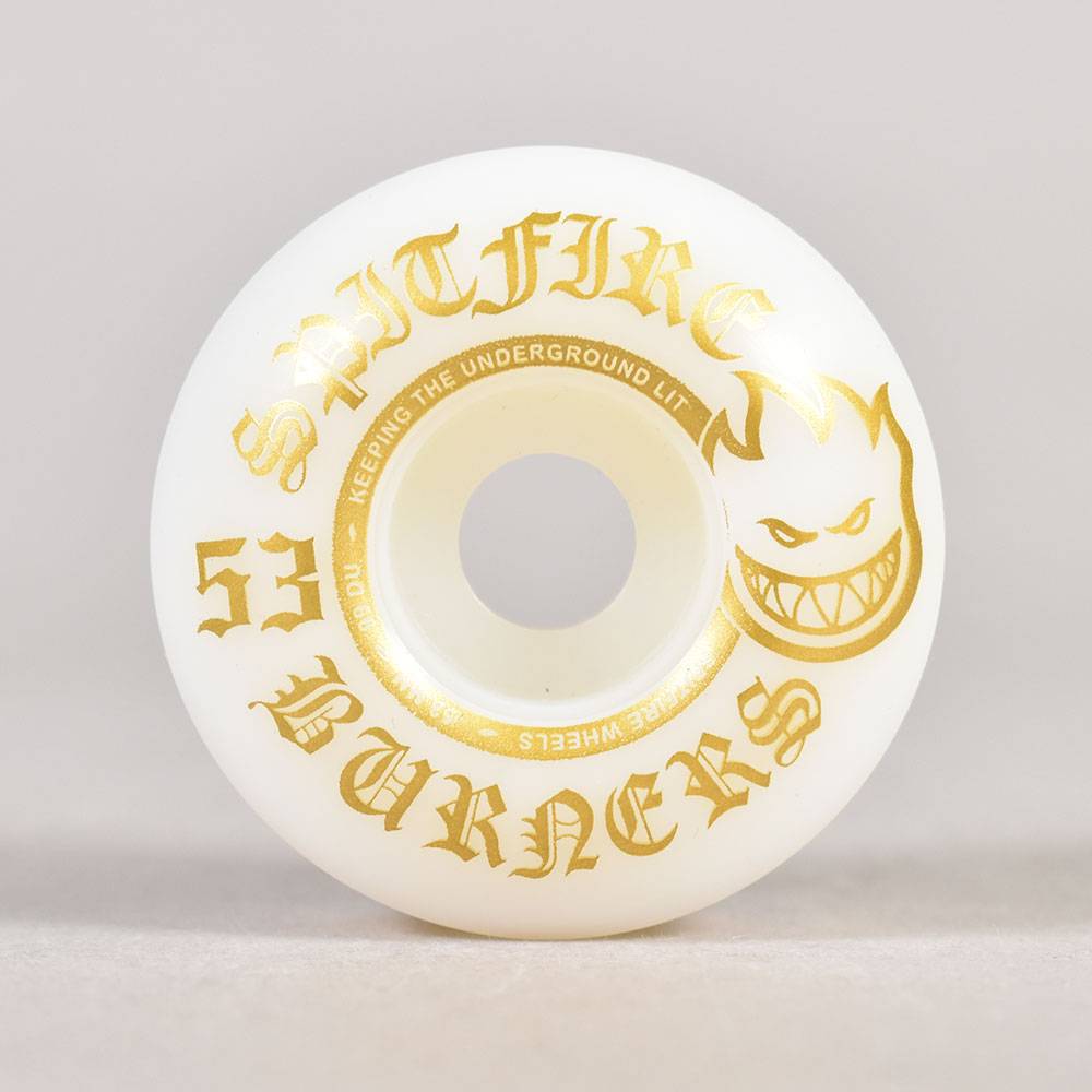 Spitfire Wheels Burners 53mm 99d White/Gold Bighead