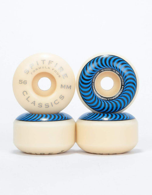 Spitfire Wheels Formula Four Classic Swirl 56mm Blue 99d F4