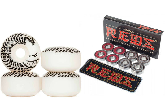 Spitfire Skateboard Wheels Lowdowns 50mm + Bones Reds Bearings