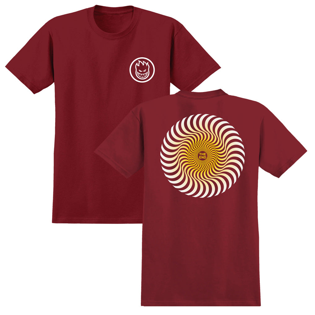 Spitfire Wheels Tee Classic Swirl Fade Cardinal Mens Skateboard T Shirt