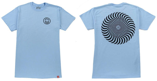 Spitfire Wheels Tee Classic Swirl Powder Blue Skateboard T-Shirt