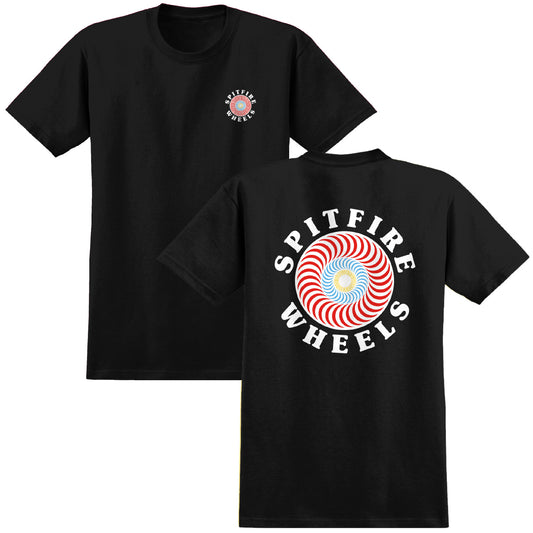 Spitfire Wheels Tee OG CLASSIC FILL BLACK RED Skateboard T-Shirt