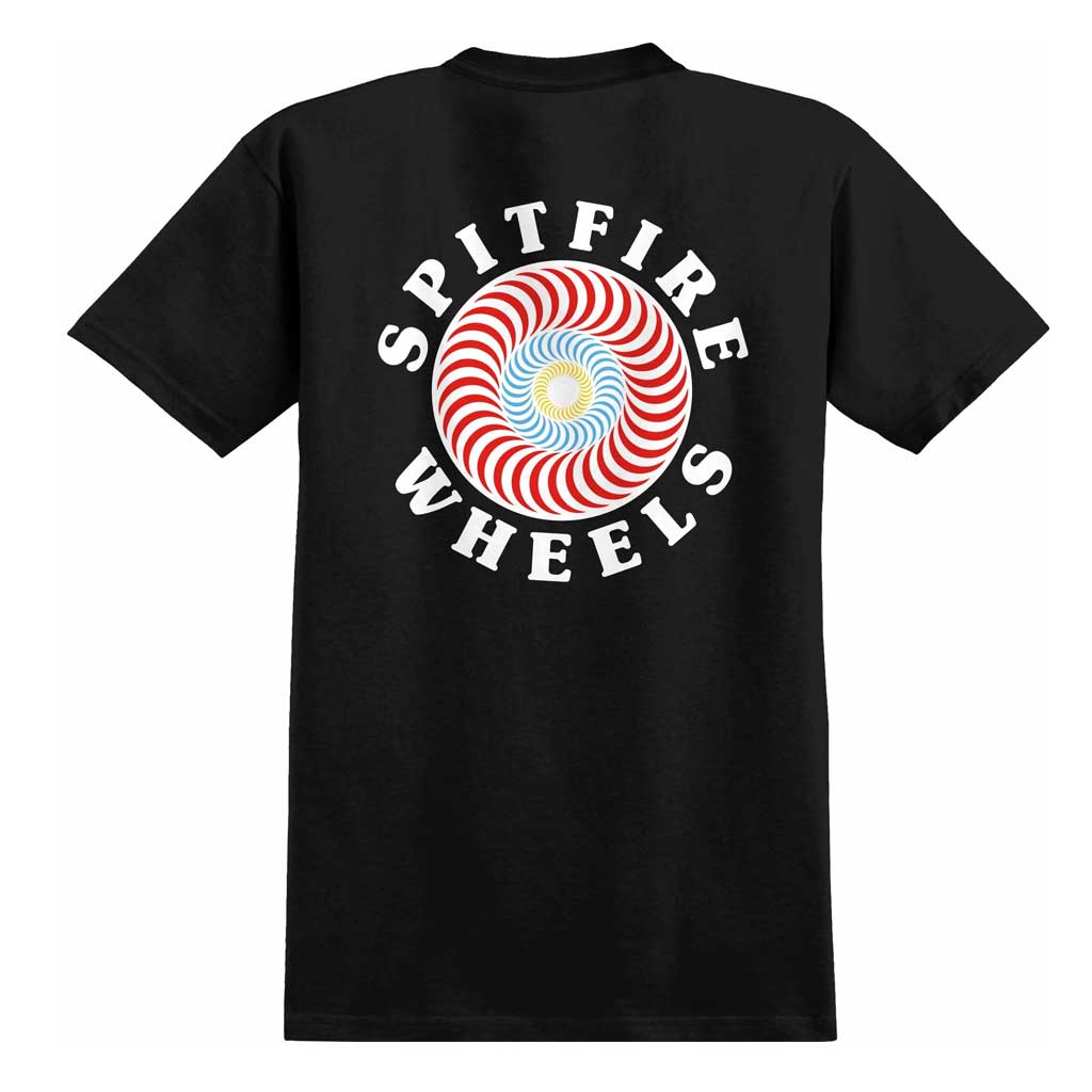 Spitfire Wheels Tee OG CLASSIC FILL BLACK RED Skateboard T-Shirt