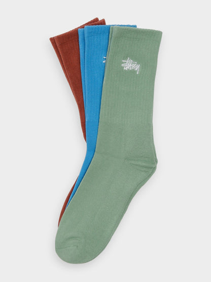 Stussy Socks Graffiti Crew Multi Colour 3 Pack Size OSFM New Skateboard Sox