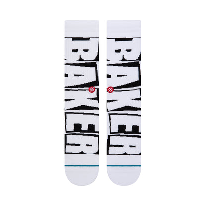 Stance Socks Baker Skateboards White SIZE L Off White Skateboard Sox