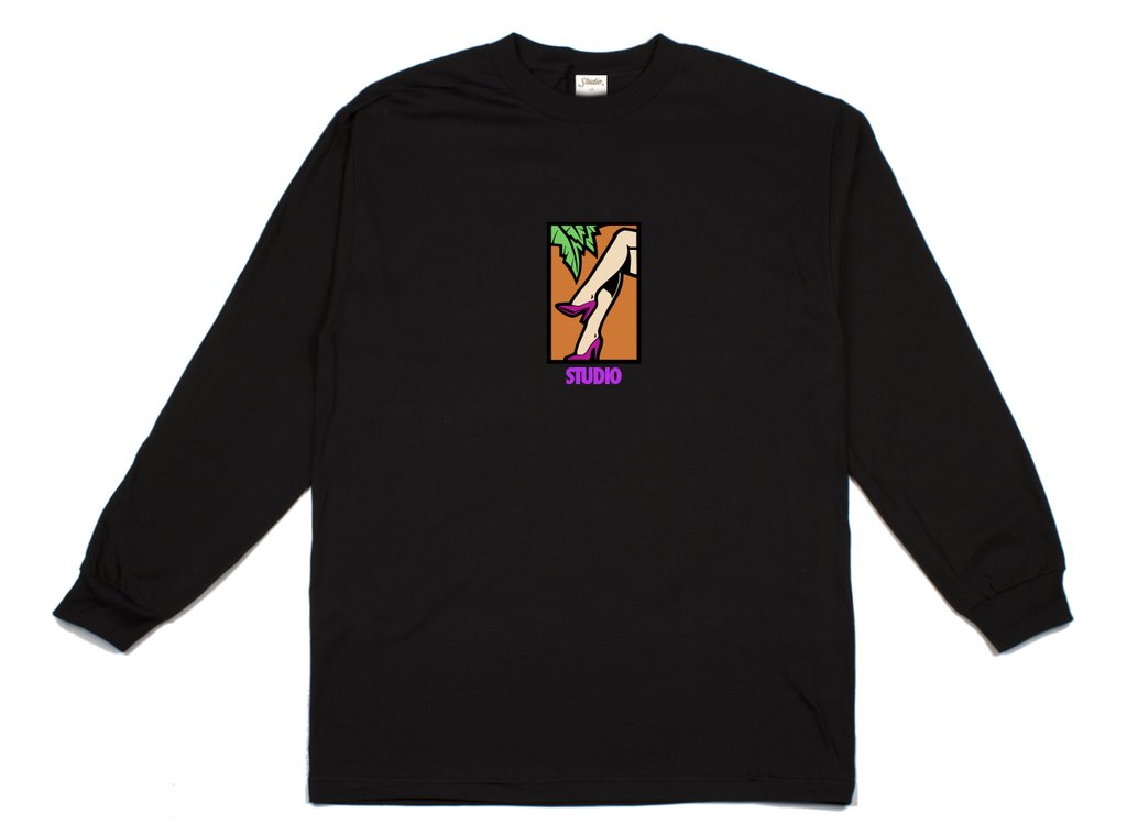Studio L S Tee Legs Black Long Sleeve Skateboard T Shirt