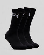 Stussy Socks Graffiti Black Crew 3 Pack Osfm
