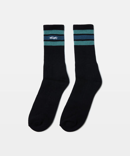 Stussy Socks Italic Stripe Crew Multi 3 Pack Size OSFM New Skateboard Sox