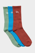 Stussy Socks Graffiti Crew Multi Colour 3 Pack Size Osfm New Skateboard Sox